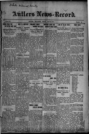 Antlers News-Record. (Antlers, Okla.), Vol. 12, No. 35, Ed. 1 Friday, November 20, 1914