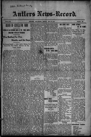 Antlers News-Record. (Antlers, Okla.), Vol. 12, No. 36, Ed. 1 Friday, November 27, 1914