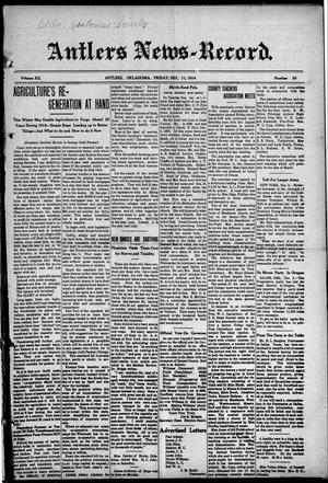 Antlers News-Record. (Antlers, Okla.), Vol. 12, No. 38, Ed. 1 Friday, December 11, 1914