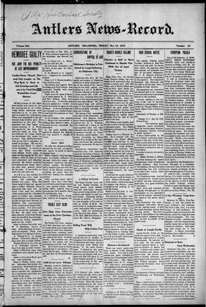 Antlers News-Record. (Antlers, Okla.), Vol. 13, No. 35, Ed. 1 Friday, November 19, 1915