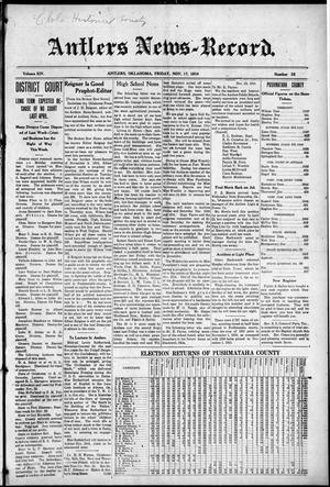 Antlers News-Record. (Antlers, Okla.), Vol. 14, No. 35, Ed. 1 Friday, November 17, 1916