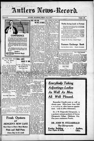 Antlers News-Record. (Antlers, Okla.), Vol. 15, No. 38, Ed. 1 Friday, November 9, 1917