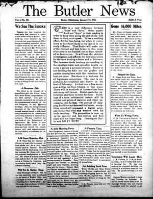 The Butler News (Butler, Okla.), Vol. 1, No. 30, Ed. 1 Friday, January 14, 1910