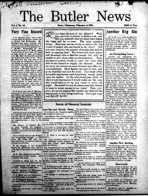 The Butler News (Butler, Okla.), Vol. 1, No. 33, Ed. 1 Friday, February 4, 1910