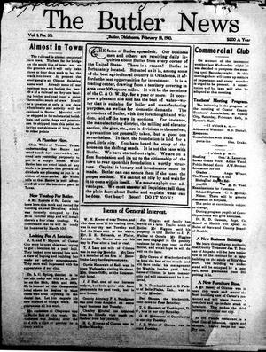 The Butler News (Butler, Okla.), Vol. 1, No. 35, Ed. 1 Friday, February 18, 1910