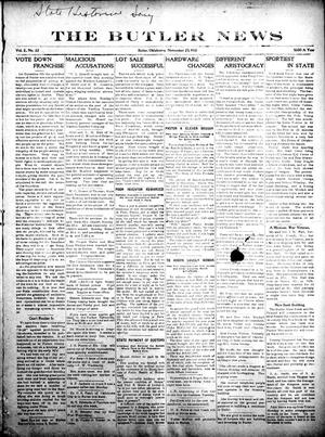 The Butler News (Butler, Okla.), Vol. 2, No. 22, Ed. 1 Friday, November 25, 1910