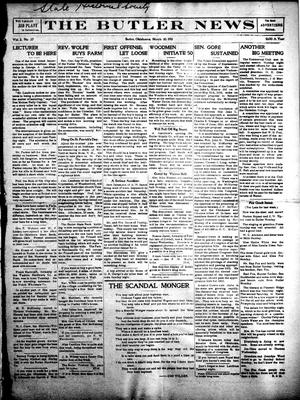 The Butler News (Butler, Okla.), Vol. 2, No. 37, Ed. 1 Friday, March 10, 1911