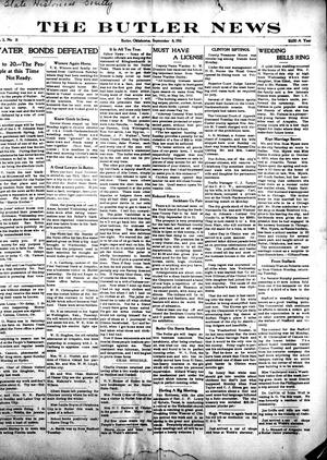 The Butler News (Butler, Okla.), Vol. 3, No. 11, Ed. 1 Friday, September 8, 1911