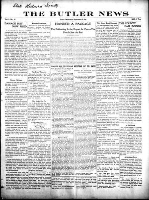Primary view of object titled 'The Butler News (Butler, Okla.), Vol. 3, No. 12, Ed. 1 Friday, September 15, 1911'.