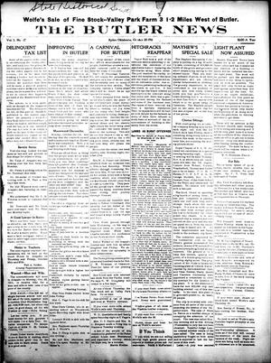 The Butler News (Butler, Okla.), Vol. 3, No. 17, Ed. 1 Friday, October 20, 1911