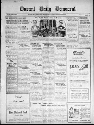 Primary view of object titled 'Durant Daily Democrat (Durant, Okla.), Vol. 19, No. 215, Ed. 1 Tuesday, May 16, 1922'.