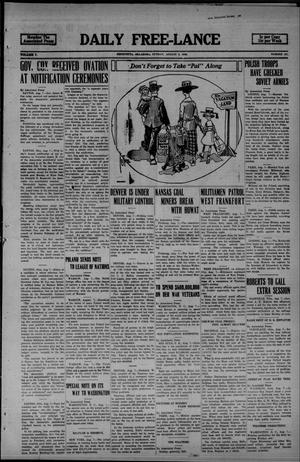 Daily Free-Lance (Henryetta, Okla.), Vol. 5, No. 157, Ed. 1 Sunday, August 8, 1920
