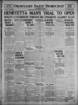 Okmulgee Daily Democrat (Okmulgee, Okla.), Vol. 11, No. 230, Ed. 1 Monday, September 25, 1922