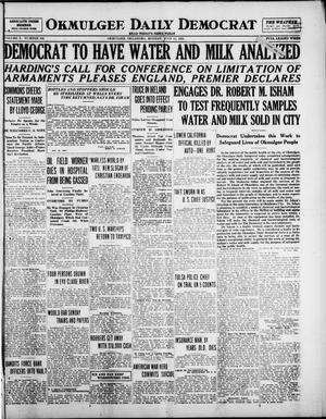 Okmulgee Daily Democrat (Okmulgee, Okla.), Vol. 10, No. 164, Ed. 1 Monday, July 11, 1921