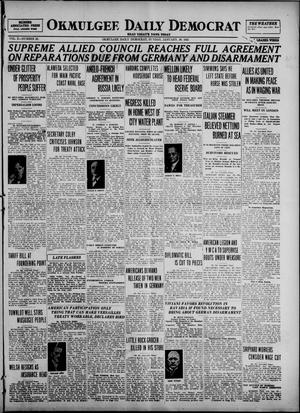 Okmulgee Daily Democrat (Okmulgee, Okla.), Vol. 10, No. 25, Ed. 1 Sunday, January 30, 1921