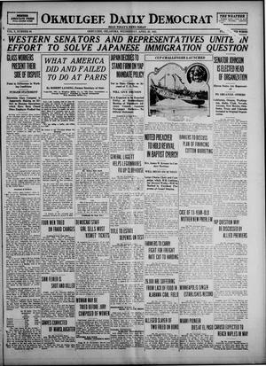 Okmulgee Daily Democrat (Okmulgee, Okla.), Vol. 10, No. 94, Ed. 1 Wednesday, April 20, 1921