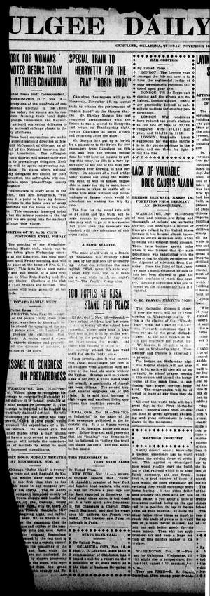 Okmulgee Daily Democrat (Okmulgee, Okla.), Vol. 6, No. 180, Ed. 1 Tuesday, November 16, 1915