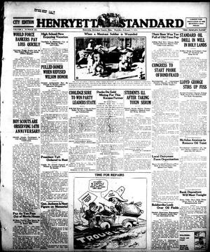 Henryetta Daily Standard (Henryetta, Okla.), Vol. 1, No. 260, Ed. 1 Thursday, February 7, 1924