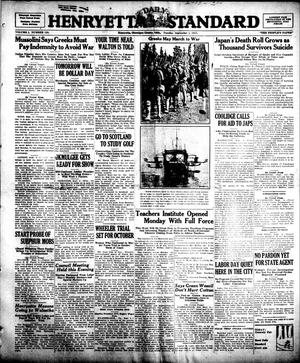 Henryetta Daily Standard (Henryetta, Okla.), Vol. 1, No. 128, Ed. 1 Tuesday, September 4, 1923