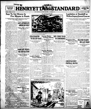 Primary view of object titled 'Henryetta Daily Standard (Henryetta, Okla.), Vol. 1, No. 175, Ed. 1 Monday, October 29, 1923'.