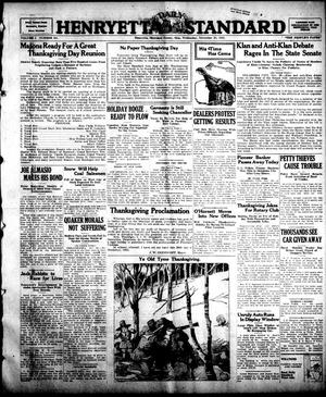 Henryetta Daily Standard (Henryetta, Okla.), Vol. 1, No. 201, Ed. 1 Wednesday, November 28, 1923
