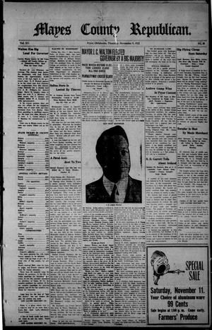 Mayes County Republican. (Pryor, Okla.), Vol. 15, No. 38, Ed. 1 Thursday, November 9, 1922