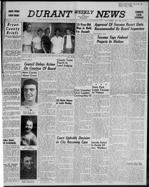 Primary view of object titled 'Durant Weekly News and Bryan County Democrat (Durant, Okla.), Vol. 58, No. 18, Ed. 1 Friday, May 11, 1956'.