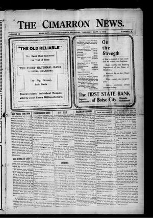 The Cimarron News. (Boise City, Okla.), Vol. 18, No. 8, Ed. 1 Thursday, September 9, 1915