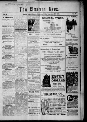 The Cimarron News. (Kenton, Okla.), Vol. 4, No. 7, Ed. 1 Friday, September 20, 1901