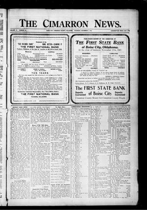 The Cimarron News. (Boise City, Okla.), Vol. 19, No. 19, Ed. 1 Thursday, December 7, 1916