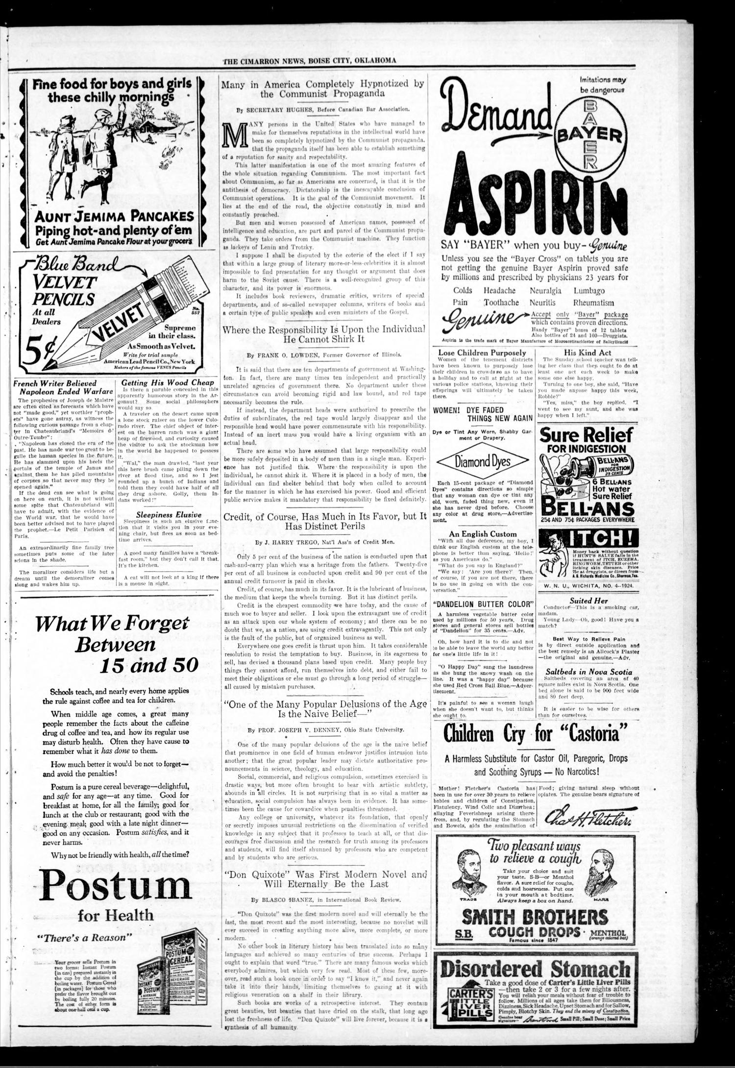 The Cimarron News. (Boise City, Okla.), Vol. 26, No. 29, Ed. 1 Thursday, February 14, 1924
                                                
                                                    [Sequence #]: 3 of 8
                                                