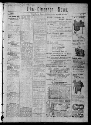 The Cimarron News. (Kenton, Okla.), Vol. 5, No. 19, Ed. 1 Friday, December 12, 1902