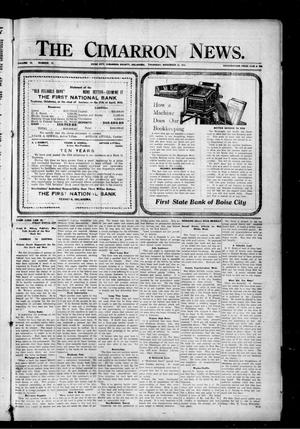 Primary view of object titled 'The Cimarron News. (Boise City, Okla.), Vol. 19, No. 17, Ed. 1 Thursday, November 23, 1916'.