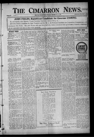 The Cimarron News. (Boise City, Okla.), Vol. 25, No. 5, Ed. 1 Thursday, August 31, 1922