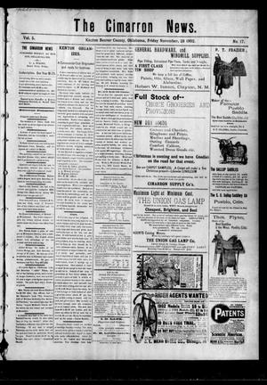 The Cimarron News. (Kenton, Okla.), Vol. 5, No. 17, Ed. 1 Friday, November 28, 1902