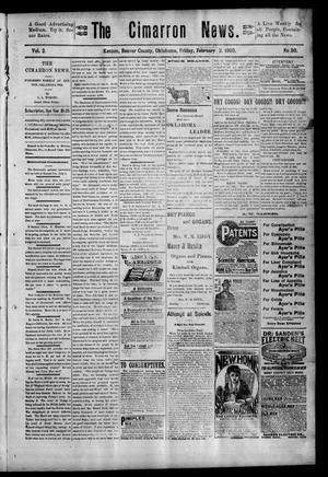 Primary view of object titled 'The Cimarron News. (Kenton, Okla.), Vol. 2, No. 30, Ed. 1 Friday, March 2, 1900'.