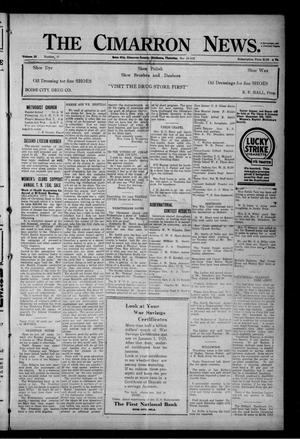 The Cimarron News. (Boise City, Okla.), Vol. 25, No. 17, Ed. 1 Thursday, November 23, 1922