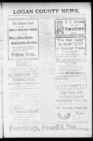 Logan County News. (Crescent, Okla.), Vol. 3, No. 22, Ed. 1 Friday, January 20, 1905