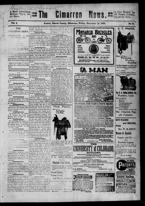 The Cimarron News. (Kenton, Okla.), Vol. 3, No. 21, Ed. 1 Friday, December 28, 1900