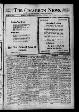 The Cimarron News. (Boise City, Okla.), Vol. 16, No. 4, Ed. 1 Thursday, August 7, 1913