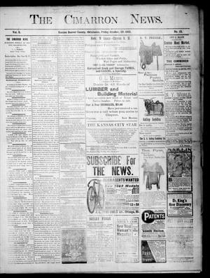 Primary view of object titled 'The Cimarron News. (Kenton, Okla.), Vol. 6, No. 12, Ed. 1 Friday, October 23, 1903'.