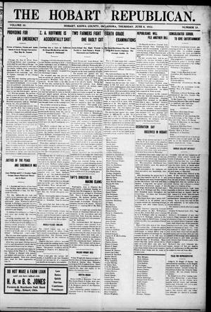 The Hobart Republican. (Hobart, Okla.), Vol. 10, No. 13, Ed. 1 Thursday, June 6, 1912