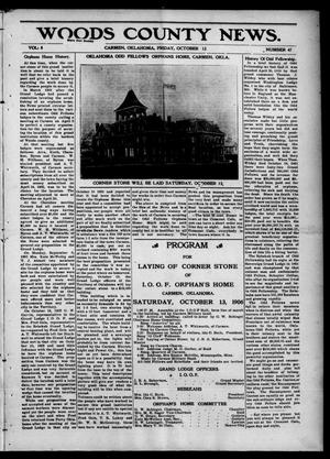 Woods County News. (Carmen, Okla.), Vol. 8, No. 47, Ed. 1 Friday, October 12, 1906