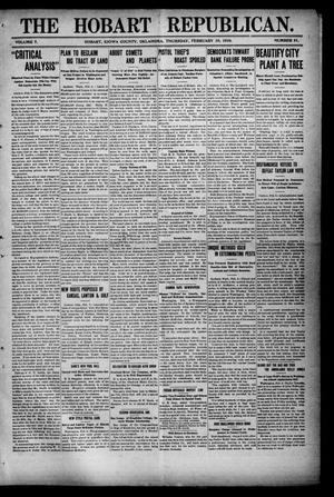 The Hobart Republican. (Hobart, Okla.), Vol. 7, No. 51, Ed. 1 Thursday, February 10, 1910