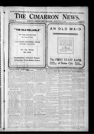 The Cimarron News. (Boise City, Okla.), Vol. 18, No. 22, Ed. 1 Friday, December 17, 1915
