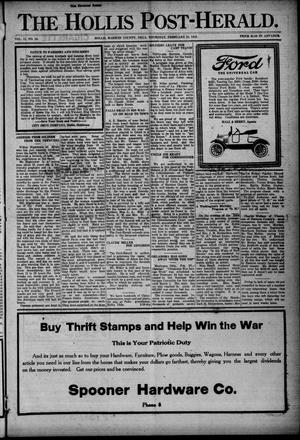 The Hollis Post-Herald. (Hollis, Okla.), Vol. 15, No. 26, Ed. 1 Thursday, February 28, 1918