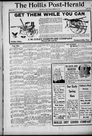 The Hollis Post-Herald. (Hollis, Okla.), Vol. 14, No. 24, Ed. 1 Friday, February 16, 1917
