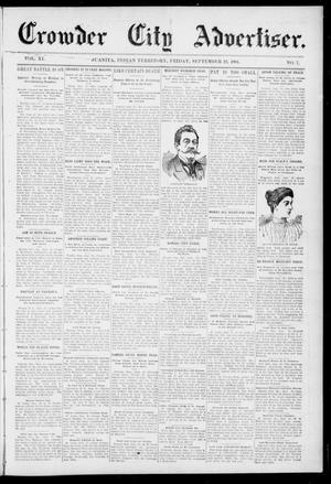 Crowder City Advertiser. (Juanita, Indian Terr.), Vol. 11, No. 7, Ed. 1 Friday, September 23, 1904