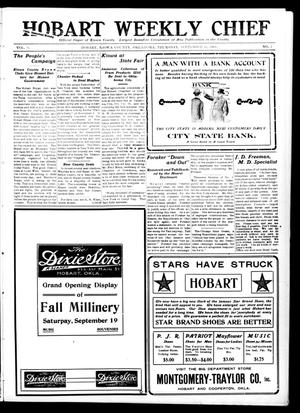 Hobart Weekly Chief (Hobart, Okla.), Vol. 8, No. 1, Ed. 1 Thursday, September 24, 1908