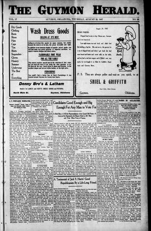 The Guymon Herald. (Guymon, Okla.), Vol. 17, No. 24, Ed. 1 Thursday, August 29, 1907